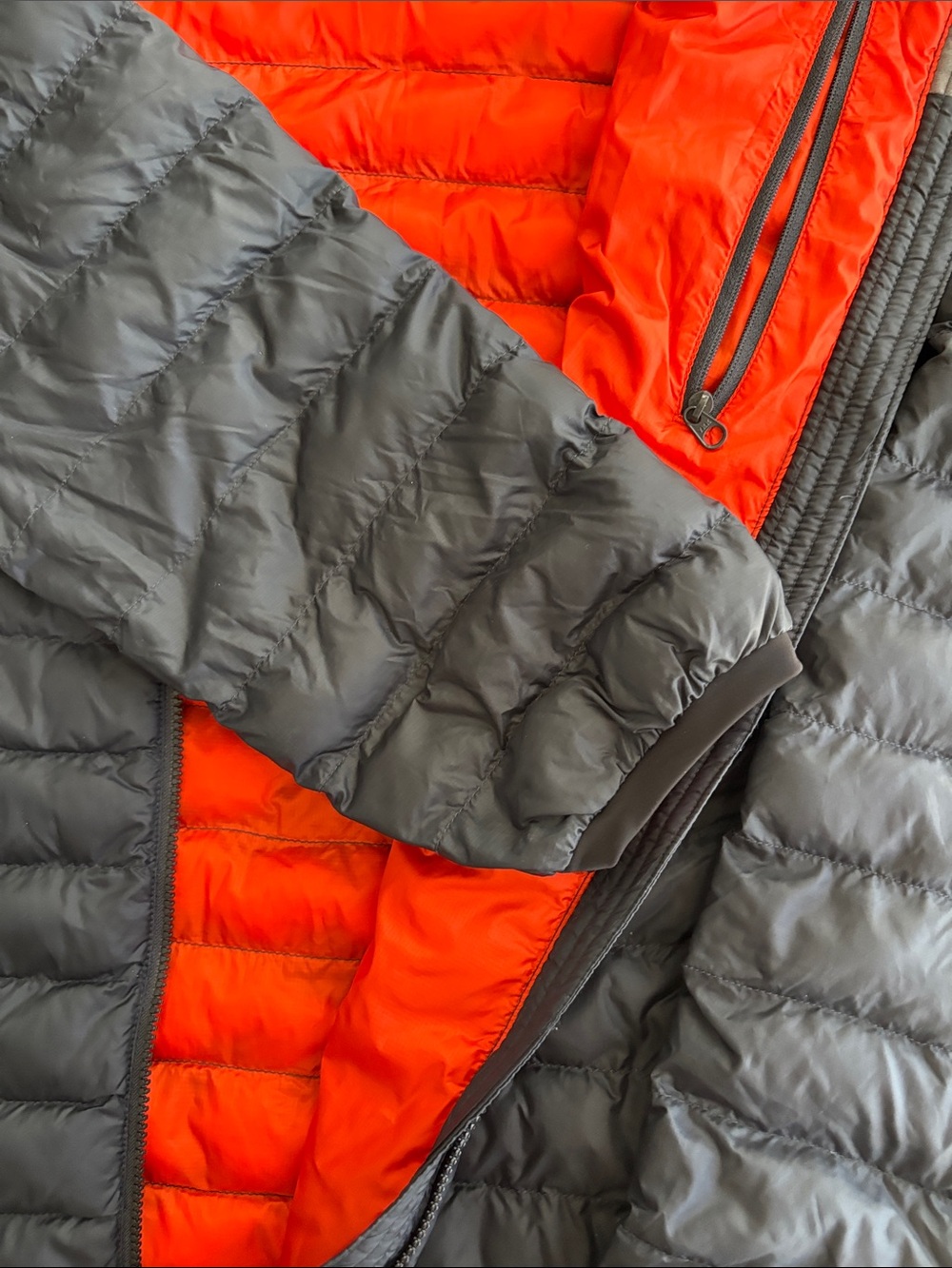 Rab Men's Lightweight Grey Packable Jacket with Orange Accents - Picture 8 of 10